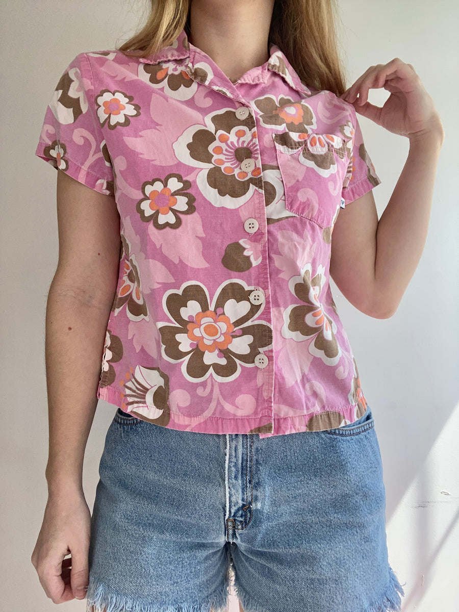 90s Roxy Button Top