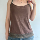 2000s Roxy Brown Lace Cami