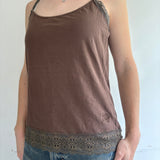 2000s Roxy Brown Lace Cami