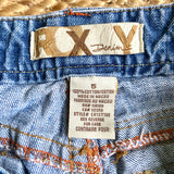 Early 2000s Roxy Low Rise Patchwork Flare Jeans