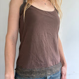 2000s Roxy Brown Lace Cami