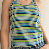 90s Roxy Striped Halter Top