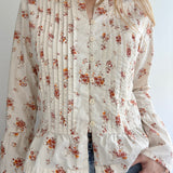 90s/Early 2000s Roxy Long Sleeve Floral Blouse