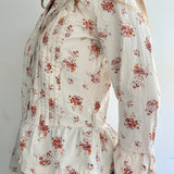 90s/Early 2000s Roxy Long Sleeve Floral Blouse