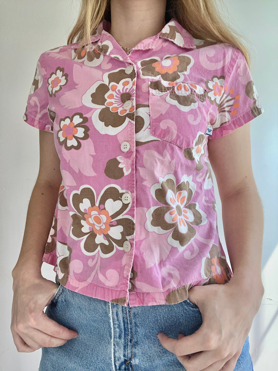 90s Roxy Button Top