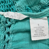 2000s Roxy Teal Crochet Tank Top