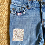 Early 2000s Roxy Low Rise Patchwork Flare Jeans