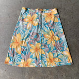 90s Hawaiian Floral Midi Skirt